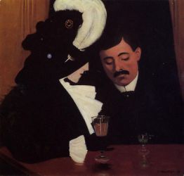 At the Cafe -   Felix Vallotton Oil Painting