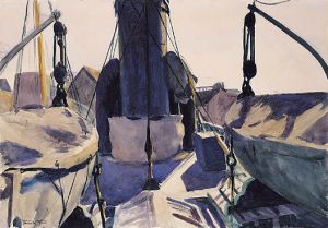 Funell of Trawler -   Edward Hopper Oil Painting