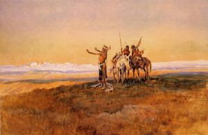 Invocation to the Sun -   Charles Marion Russell Oil Painting