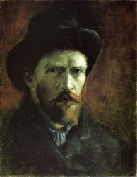 Self Portrait in a Dark Felt Hat - Vincent Van Gogh Oil Painting