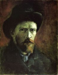 Self Portrait in a Dark Felt Hat -   Vincent Van Gogh Oil Painting