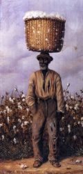 Negro Man with Cotton Basket on Head -  William Aiken Walker oil painting