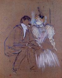 Lucien Guitry and Granne Granier -  Henri De Toulouse-Lautrec oil painting