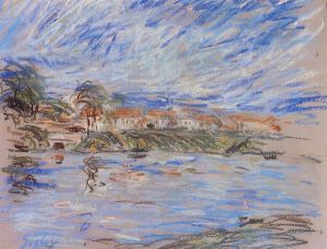 View of a Village by a River - Oil Painting Reproduction On Canvas