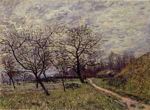 Between Veneux and By-December Morning - Alfred Sisley Oil Painting