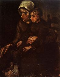 Peasant Woman with a Child in Her Lap -  Vincent Van Gogh Oil Painting