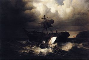 The Wreck of an Emigrant Ship on the Coast of New England -  William Bradford Oil Painting