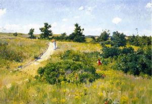 Shinnecock Landscape with Figures -   William Merritt Chase Oil Painting