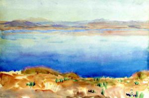 The Lake of Tiberias -     John Singer Sargent Oil Painting