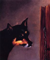 Dog Head with Post and Chain - William Aiken Walker Oil Painting