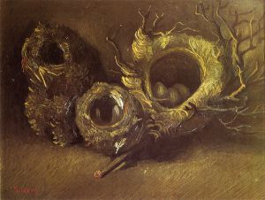 Still Life with Three Birds\' Nests -  Vincent Van Gogh Oil Painting