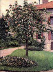 Petit Gennevilliers, Facade, Southeast of the Artist's Studio, Overlooking the Garden, Spring - Gustave Caillebotte Oil Painting