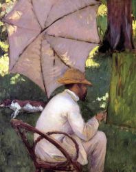 The Painter under His Parasol -   Gustave Caillebotte Oil Painting