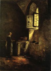 A Corner in the Old Kitchen of the Mittenheim Cloister - Theodore Clement Steele Oil Painting