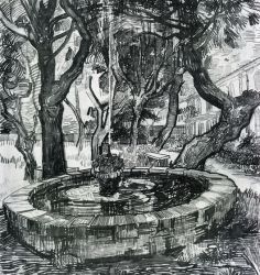 Fountain in the Garden of Saint-Paul Hospital -   Vincent Van Gogh Oil Painting