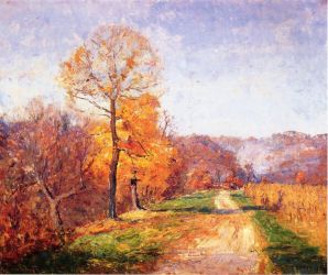 Along a Country Lane - Theodore Clement Steele Oil Painting