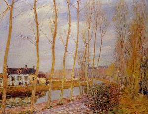 The Loing Canal at Moret - Alfred Sisley Oil Painting