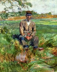 A Laborer at Celeyran -   Henri De Toulouse-Lautrec Oil Painting