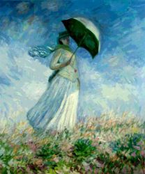 Woman with a Parasol (Facing Right) II - Oil Painting Reproduction On Canvas