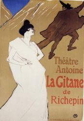 La Gitane 'The Gypsy' - Henri De Toulouse-Lautrec Oil Painting