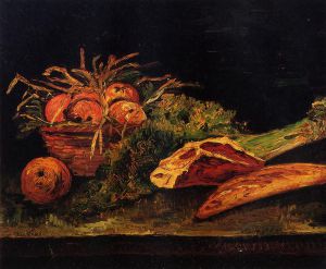 Still Life with Apples, Meat and a Roll - Vincent Van Gogh Oil Painting