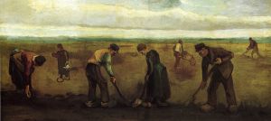 Farmers Planting Potatoes - Vincent Van Gogh Oil Painting