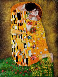 The Kiss (Full View) II - Oil Painting Reproduction On Canvas Gustav Klimt Oil Painting