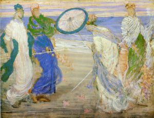 Symphony in Blue and Pink - James Abbott McNeill Whistler Oil Painting,