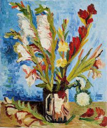 Vase with Gladiolias, 1886 -   Vincent Van Gogh Oil Painting