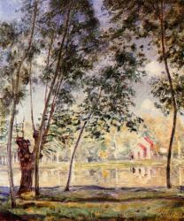 Sunny Afternoon-Willows by the Loing -  Alfred Sisley Oil Painting