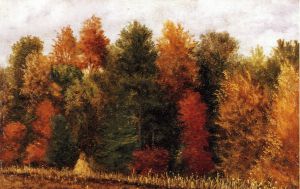 Autumn Woods at the Edge of a Cornfield -  William Aiken Walker Oil Painting