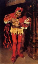 Keying Up-the Court Jester -   William Merritt Chase Oil Painting