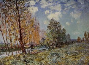 By the River - Alfred Sisley Oil Painting