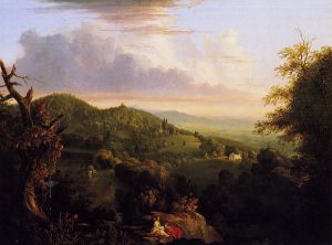 View of Monte Video, Seat of Daniel Wadsworth, Esq. -   Thomas Cole Oil Painting