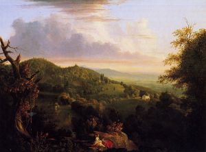 View of Monte Video, Seat of Daniel Wadsworth, Esq. - Thomas Cole Oil Painting