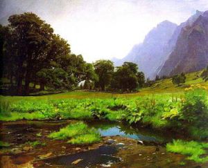 A Small Stream at the Foot of the Mountain - Oil Painting Reproduction On Canvas