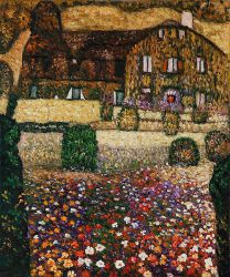 Country House by the Attersee - Gustav Klimt Oil Painting