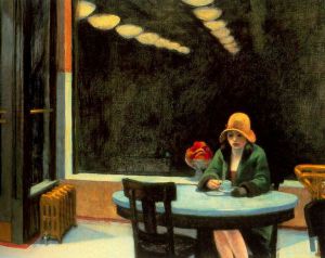 Automat -   Edward Hopper Oil Painting