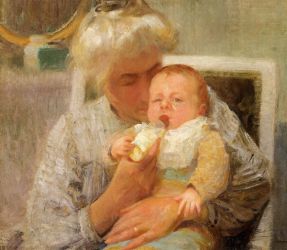 The Baby\'s Bottle - Oil Painting Reproduction On Canvas