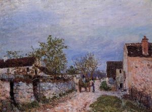 Street in Veneux - Alfred Sisley Oil Painting