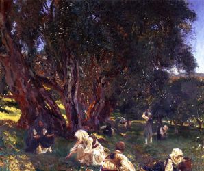 Albanian Olive Gatherers - John Singer Sargent Oil Painting