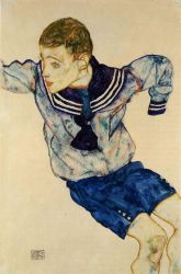 Boy in a Sailor Suit -   Egon Schiele Oil Painting