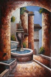 Greek Villa I - Oil Painting Reproduction On Canvas