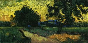 Field with Trees, the Chateau of Auvers -  Vincent Van Gogh Oil Painting