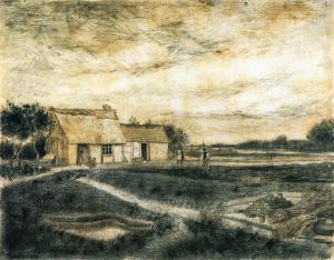 Barn with Moss-Covered Roof - Vincent Van Gogh Oil Painting