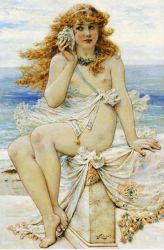 Nymph with Conch Shell - William Stephen Coleman Oil Painting