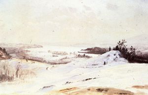The Hudson Valley in Winter from Olana -  Frederic Edwin Church Oil Painting