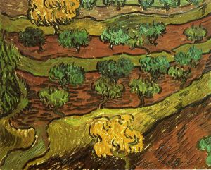 Olive Trees against a Slope of a Hill -  Vincent Van Gogh Oil Painting