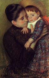 Woman and Her Child -  Mary Cassatt oil painting,