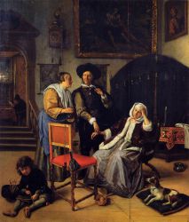 The Doctor\'s Visit -  Jan Steen oil painting